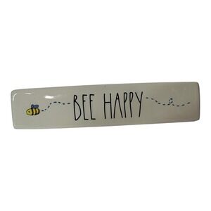 Rae Dunn Artisan Collection "Bee Happy" Ceramic Desk Plaque